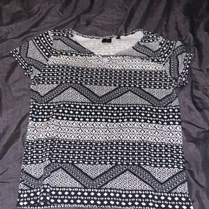 rafaella size large black and white blouse